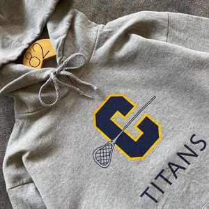 2025 Offre Spéciale jeunesse sale Sport à capuche pour hommes haute qualité 80% coton 20% Polyester TITANS EMBRIODERY PULLOVER HOODIE - Product Image 5