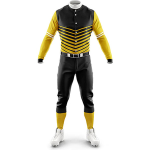 Maillots de baseball unisexe respirants avec logo personnalisé, broderie du nom de l'équipe, vente en gros d'ensembles de vêtements de sport à rayures pour baseball et softball - Product Image 1