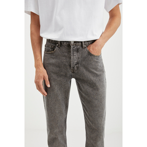 Jean en denim épais texturé délavé coupe carotte pour homme GRIMELANGE Gilberto - Product Image 4
