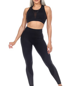 Conjunto de Yoga transpirable para mujer, deportes de Fitness, 2 uds., ropa de gimnasio, conjunto de Yoga para mujer, conjuntos de entrenamiento, ropa deportiva negra para Yoga - Product Image 1