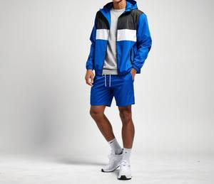 2025 a prueba de viento Color sólido 2 piezas conjunto cortavientos al aire libre chándal conjunto cortavientos conjuntos cortos - Product Image 5