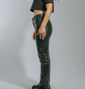 2023 OEM, venta al por mayor, pantalones de cuero genuino para mujer, pantalones transpirables, pantalones de moda a prueba de viento, todos los colores, fabricante de ropa - Product Image 4