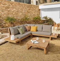 Top Selling-Ensemble de table en bois-Ensemble de canapé en bois en gros pour meubles d'extérieur de jardin