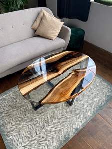 Cocina de Lujo de Resina y Madera: Muebles de Alta Calidad para el Hogar, Madera de Nogal Sólida, Mesa de Comedor para Restaurante, Cafetería, Cocina con Resina Epoxi - Product Image 2