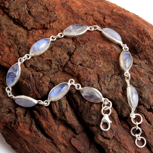 Pulsera de Cadena de Plata de Ley 925 Hecha a Mano con Forma de Candado, Linda Piedra Lunar, Joyería Fina de Moda para Regalo de Fiesta - Product Image 2