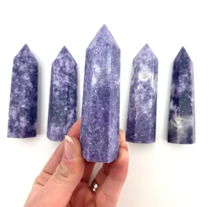 PUNTOS DE TORRE DE CRISTAL DE LEPIDOLITA AL POR MAYOR/TORRES DE LÁPIZ DE LEPIDOLITA PULIDA PIEDRA PRECIOSA SANADORA PUNTOS DE LEPIDOLITA PÚRPURA - Product Image 2