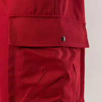 Pantalon cargo chauffant unisexe coupe-vent 100 % polyester, plusieurs poches, couleur rouge unie, options grandes tailles - Tex (Marque Distributeur)