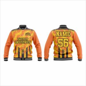 Chaqueta Universitaria Personalizada de Poliéster/Algodón para Hombre, Estilo Urbano Otoñal, Cierre Frontal con Cremallera, Letras, Resistente al Viento, Antibacteriana, Talla XL - Product Image 4