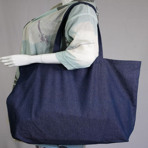 Custom Logo Printed Eco-Friendly 100%Organic Calico Cotton <b>Canvas</b> Tote Bag Blue Color Recycled and Reusable for Grocery Shopping - Product Image 5