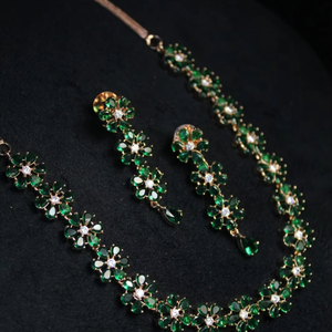 Fabricant indien de mariée ensemble de colliers de fleurs AD CZ de haute qualité pour filles femmes mariage - Product Image 1