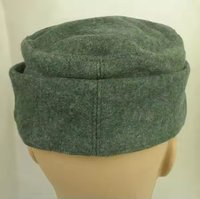 Casquette de campagne allemande M43 de la Seconde Guerre mondiale en laine grise, broderie manuelle et machine, motif personnalisé, tissu respirant pour usage décontracté en extérieur