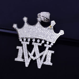 Unisex Personalized High Quality Pendant for <b>Necklace</b> Jewelry in 925 Sterling <b>Silver</b> and Moissanite Diamond - Product Image 4