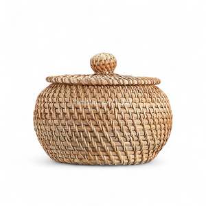 กล่องเก็บของหวายคลาสสิก ทำด้วยมือ สำหรับจัดระเบียบของใช้ในบ้านและอุปกรณ์เสริม - Product Image 1