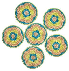 Wholesale Sustainable Seed Beads <b>Coaster</b> Pure Handmade Beaded <b>coaster</b> Tea Coffee Wine Unique Designs <b>Woven</b> Pattern Bulk Packing - Product Image 6