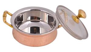 Ensemble de vaisselle en cuivre en acier inoxydable classique écologique Base martelée Verre non toxique longue durée allant au lave-vaisselle pour la maison - Product Image 5