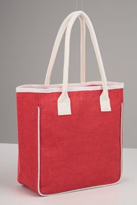 High Quality <b>Jute</b> <b>Tote</b> <b>Bags</b> with Fashionable Geometric Logo Print Price Made in West Bengal India - Product Image 3