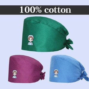 Gorros médicos de algodón para mujer, gorros ajustables para el cuidado de mascotas, gorro de trabajo de enfermería, gorro quirúrgico de Color sólido, accesorios de enfermería - Product Image 4