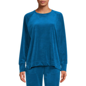 Sudadera de terciopelo de gran tamaño para mujer, mangas completas, logotipo bordado de terciopelo suave, cuello redondo, sudaderas cálidas de invierno - Product Image 5