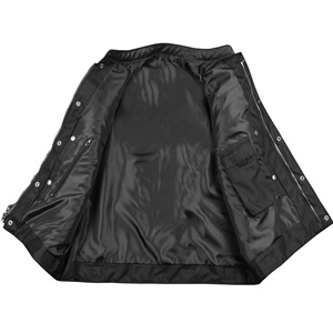 Gilet en cuir pour hommes de moto en cuir de qualité supérieure avec gilet en cuir pour hommes de haute qualité avec 2024 hommes gilet en cuir Slim Fit pour adultes - Product Image 3