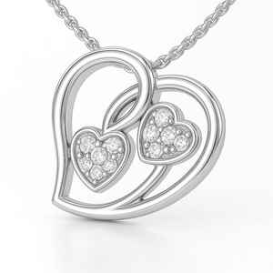 Pendentif unisexe en or blanc massif 14 carats magnifiquement conçu avec un cadre en rhmoissanite cadeau de mariage - Product Image 2