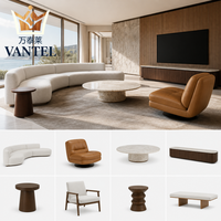 Ensemble de meubles de salon haut de gamme Vantel, canapé moderne sur mesure, table basse pour projet résidentiel de luxe