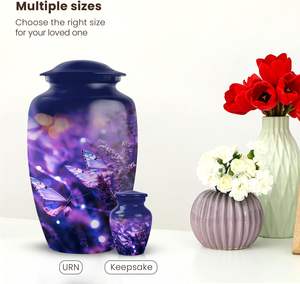 โกศฌฌาปนกิจศพรูปผีเสื้อสีม่วงสำหรับผู้ชายขี้เถ้าศพสำหรับผู้ชายผู้ใหญ่ขี้เถ้าศพมีเอกลักษณ์สำหรับผู้หญิงขี้เถ้า - Product Image 4