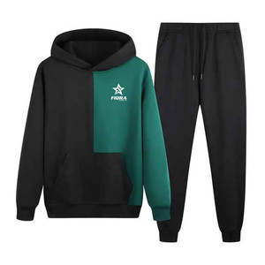 Transpirable Venta caliente OEM al por mayor personalizado de los hombres 100% de algodón con capucha de cintura elástica conjunto de chándal de invierno para el gimnasio y uso informal - Product Image 1