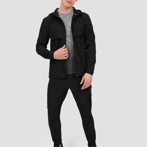 Veste de survêtement imperméable coupe-vent à capuche en softshell en toile à fermeture éclair intégrale pour hommes - Product Image 3