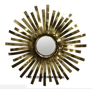 Custom European Style Metal Wall Mounted <b>Mirror</b> Room <b>Decor</b> Sunburst Shape Wall <b>Mirror</b> Accent <b>Mirror</b> for <b>Decor</b> - Product Image 2