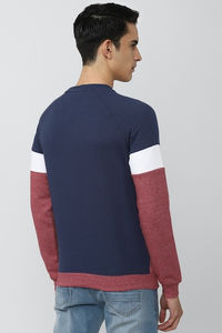 Sweat-shirt pour homme en molleton respirant de haute qualité, à blocs de couleur basiques, coupe ample, séchage rapide, col rond, en coton mélangé personnalisé - Product Image 5