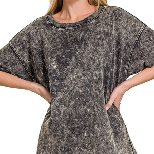 High Women's Acid Wash Slim Fit T-Shirt Respirant Séchage Rapide Sur Mesure Élégant Nouveau Design OEM Couleurs Personnalisées Respirant - Product Image 2