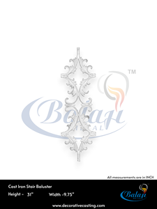 Barandilla de Hierro Fundido Mozart Altamente Pulida, Balaustre de Metal Gris Granallado, Escalera Interior Moderna y Elegante, Terraza Exterior - Product Image 4