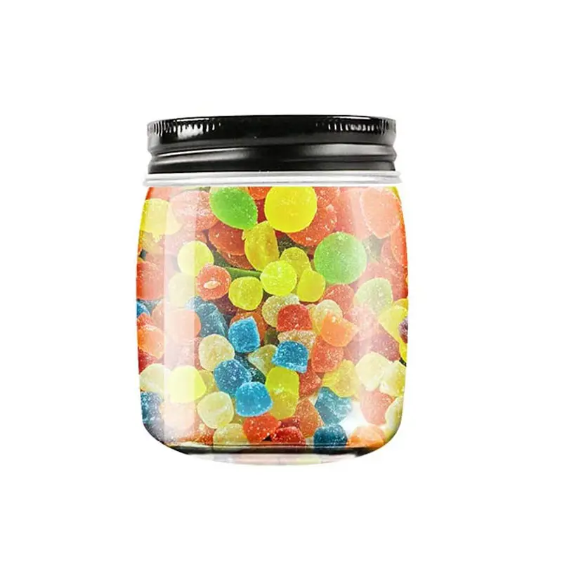 Merryart Helder Koekje Ronde Pot Doorzichtige Lege Fles Ronde Emmer Opslag Biscuit Pot Plastic Snoeppot