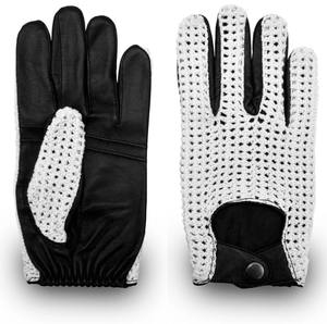 ถุงมือขับรถหนังแท้สำหรับผู้ใหญ่ใช้ได้ทั้งชายและหญิงพร้อมด้วยกระดุมหนังแพะหนังแท้ - Product Image 1