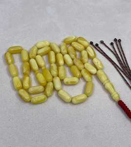 ลูกปัดทำมือมุสลิมอิสลามลูกประคำสีเหลืองอำพัน tasbih ลูกปัด tasbih 10มม. - Product Image 2