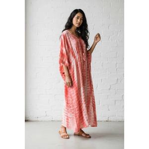 Caftán Tie Dye para Mujer, Largo hasta el Suelo, Ecológico, 100% Algodón, Corte Holgado, Cintura Natural, Estilo Casual de Verano, Ropa Boho para Vacaciones - Product Image 4