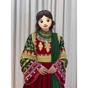 ชุดเดรสแฟชั่นสไตล์อัฟกานิสถานแบบดั้งเดิมของผู้หญิงชุดเดรสแมกซี่ปักลายวินเทจกำมะหยี่ kuchi afghani มีกระดุมซิปทึบสาย - Product Image 4