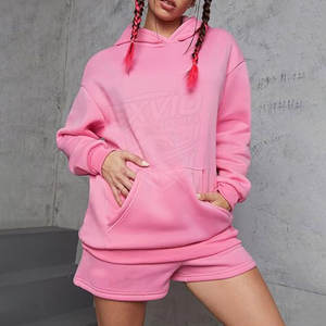 Diseña Tu Propio Conjunto de Sudadera con Capucha y Pantalones Cortos para Mujer, Mejor Precio, Servicio OEM - Product Image 2