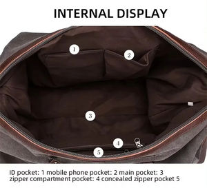 Bolsa de lona de viaje para hombre, bolsa de fin de semana de gran capacidad con correa para el hombro, duradera y versátil para viajes de gimnasio y uso informal - Product Image 2