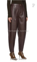Pantalons en cuir véritable de qualité supérieure, écologiques, élégants, respirants, décontractés, pour le bureau, formels, streetwear, tendances d'hiver, OEM