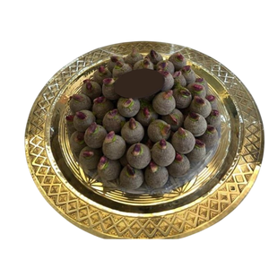 Plateau en métal doré de qualité supérieure plateau à chocolat Design attrayant bonbons au chocolat plateau de service porte-Dessert pour fournitures d'hôtel - Product Image 1