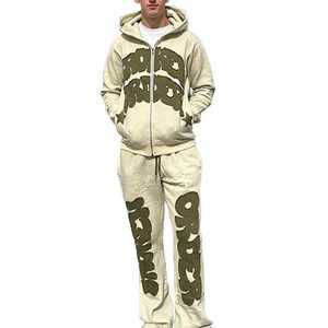 Conjunto Deportivo Personalizado de Dos Piezas con Estampado de Pantalla, Pantalones Deportivos y Sudadera con Capucha para Hombre - Product Image 3