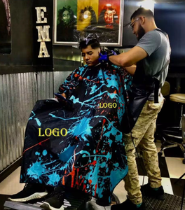 Capa de salón de corte de pelo para barberos y peluqueros Tela impermeable y fácil de limpiar Vendido a precio de fábrica a granel - Product Image 6