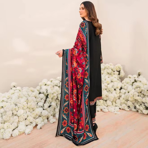 Los mejores vestidos de fiesta de invierno de lino con estampado ligero sin costuras de 3 piezas de Salwar Kameez indio paquistaní, ropa de mujer de alta calidad - Product Image 2