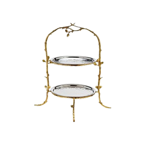 Đế Bánh Bằng Vàng Đá Cẩm Thạch Thiết Kế Trang Trí Lạ Mắt Bằng Kim Loại Với Đế Sang Trọng Cho Đám Cưới Và Sinh Nhật Thiết Kế Cổ Điển - Product Image 3