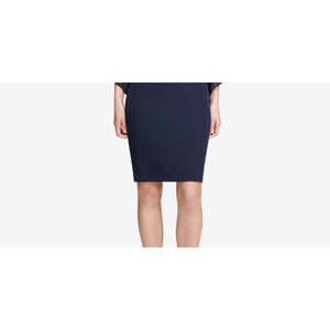 Abito tubino da donna DKNY blu navy in spandex, comodo, con maniche a campana plissettate e stampa, per l'ufficio, taglia 16 - Product Image 3