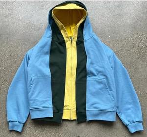 Sweat à capuche surdimensionné à trois couches avec lavage à l'acide personnalisé pour hommes, 100% coton, poids lourd, streetwear, fabricant OEM - Product Image 6