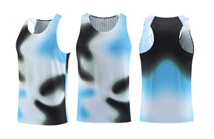 Brand Similar Fabrics Sublimation Print Polyester Spandex 85g 3d Air Grid Ultra-Light Dry Fit Mesh <b>Running</b> Club <b>Singlet</b> - Product Image 2