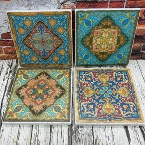 Fournisseur indien de dessous-de-verre en mosaïque de verre faits à la main et colorés - Écologiques et réutilisables pour les réceptions à domicile et les cadeaux en gros - Product Image 1