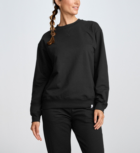 Vente en gros à bas prix 380 GSM qualité brossé à l'intérieur Poly/coton mélangé polaire décontracté coupe régulière col rond sweats pour femmes - Product Image 2
